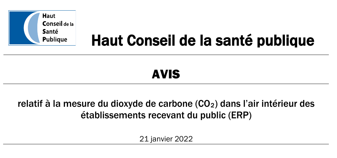 Avis relatif à la mesure du dioxyde de carbone dans l’air intérieur des établissements receavant du public 